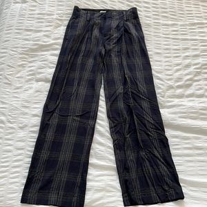 Vince Plaid Straight Leg Trousers